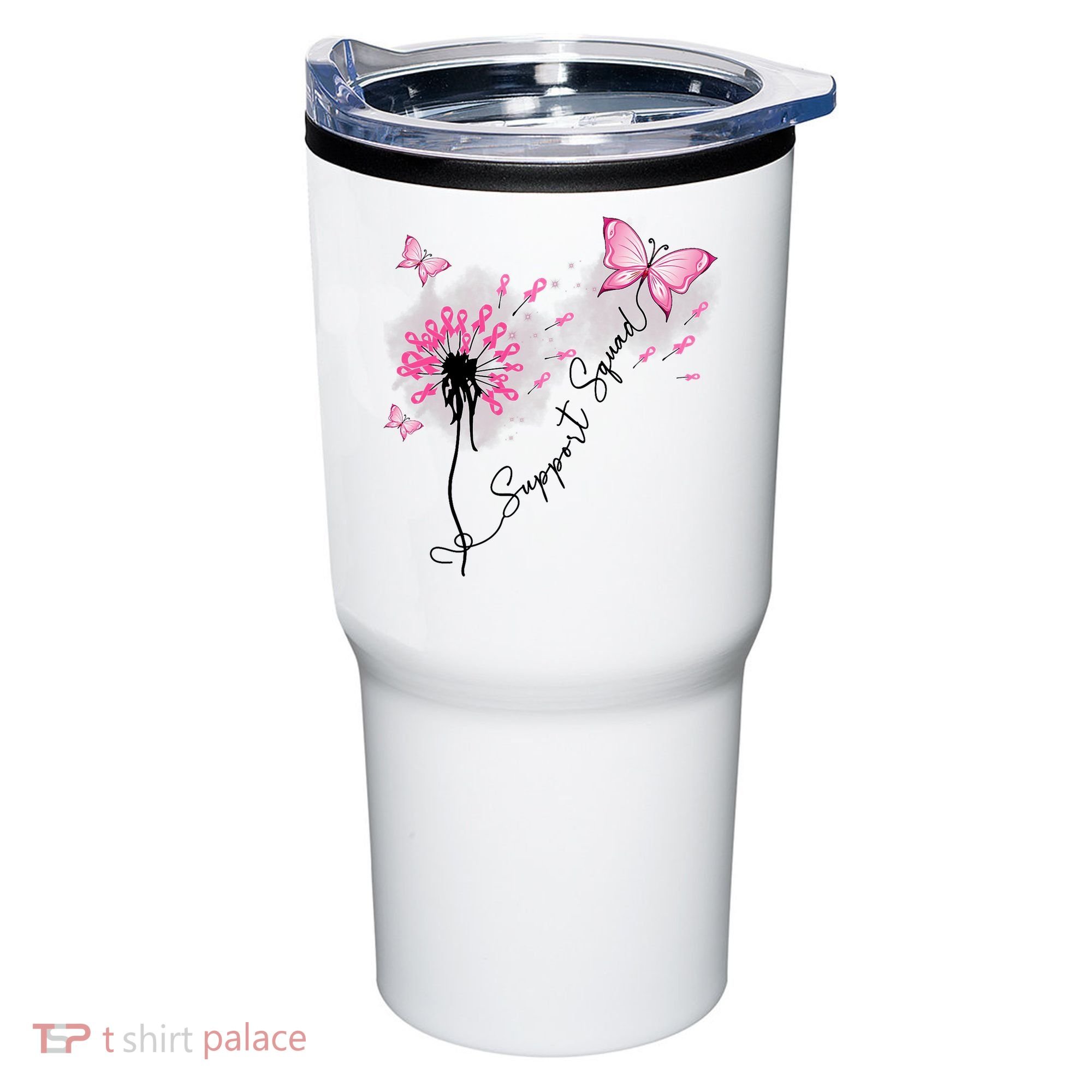 Breast Cancer Support Squad Pink Ribbon Warrior Tumbler