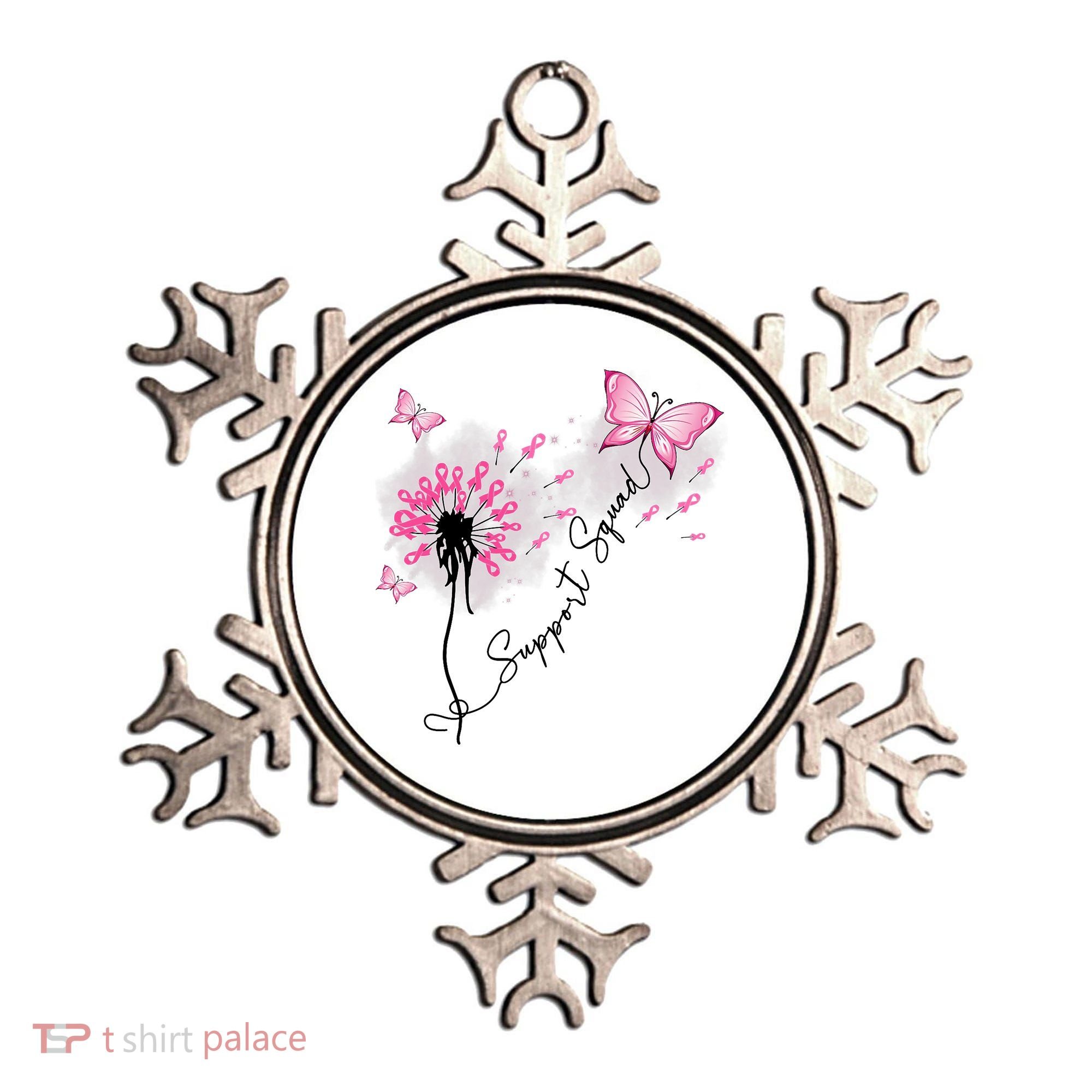 Breast Cancer Support Squad Pink Ribbon Warrior Ornament