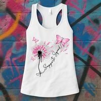 Breast Cancer Support Squad Pink Ribbon Warrior Women's Tank Top thumb 3