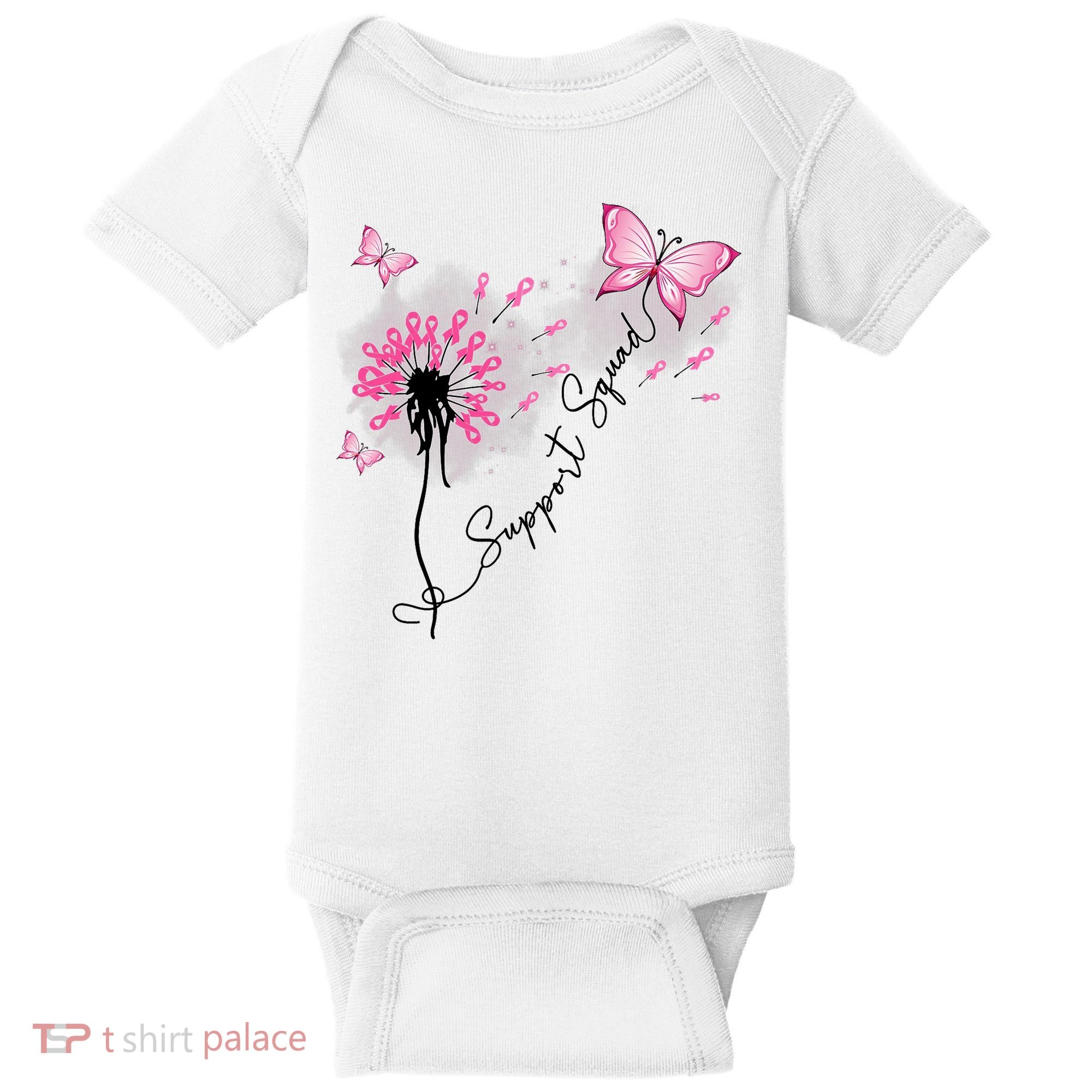 Breast Cancer Support Squad Pink Ribbon Warrior Baby Bodysuit