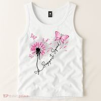 Breast Cancer Support Squad Pink Ribbon Warrior Tank Top thumb 2