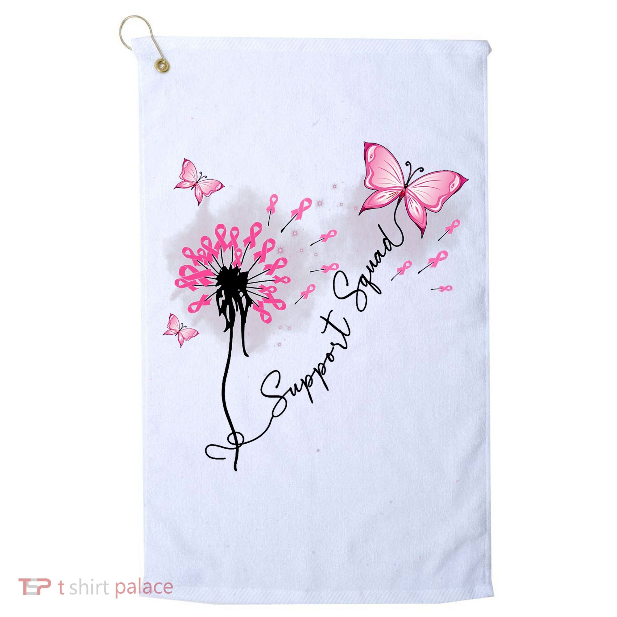 Breast Cancer Support Squad Pink Ribbon Warrior Golf Towel