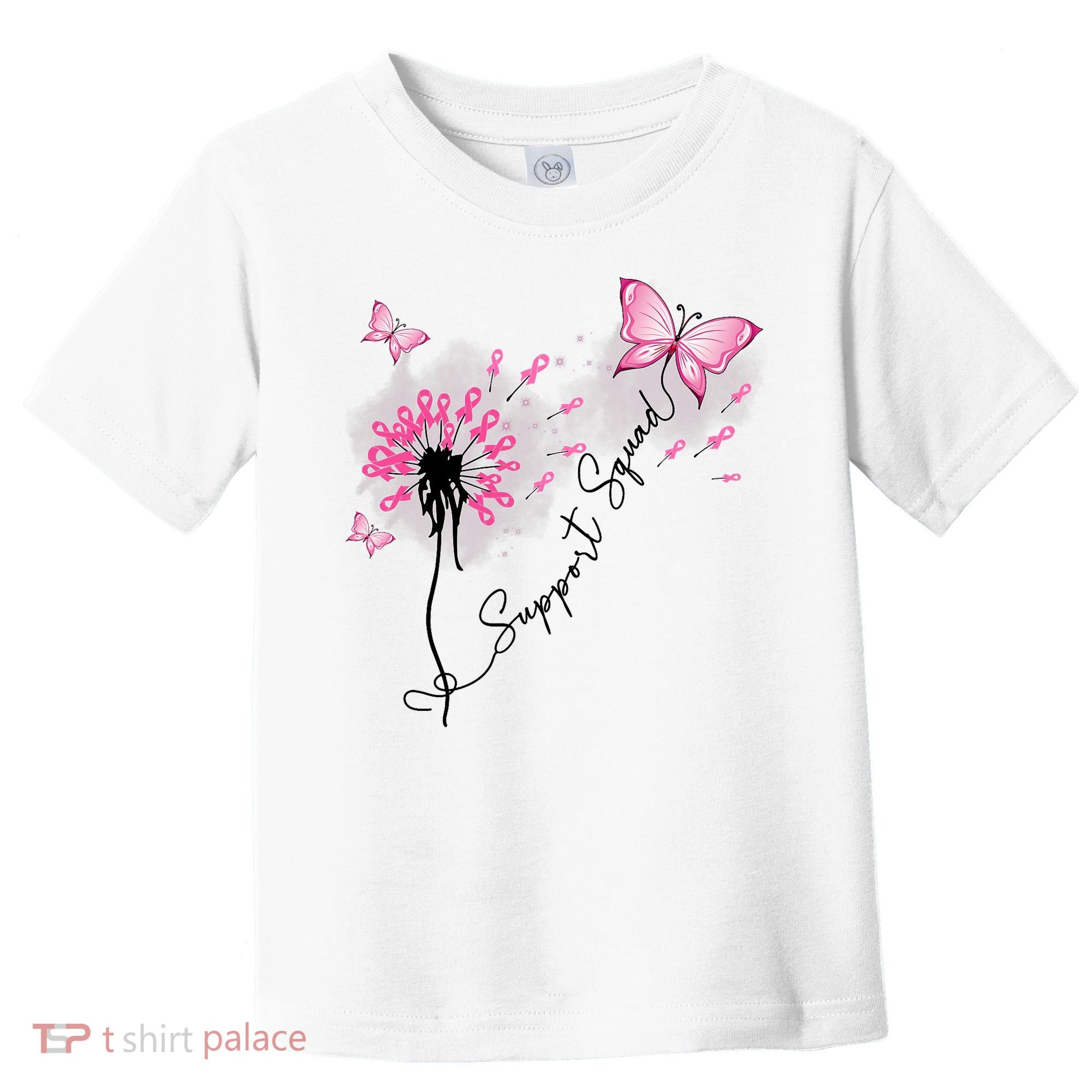 Breast Cancer Support Squad Pink Ribbon Warrior Toddler T-Shirt
