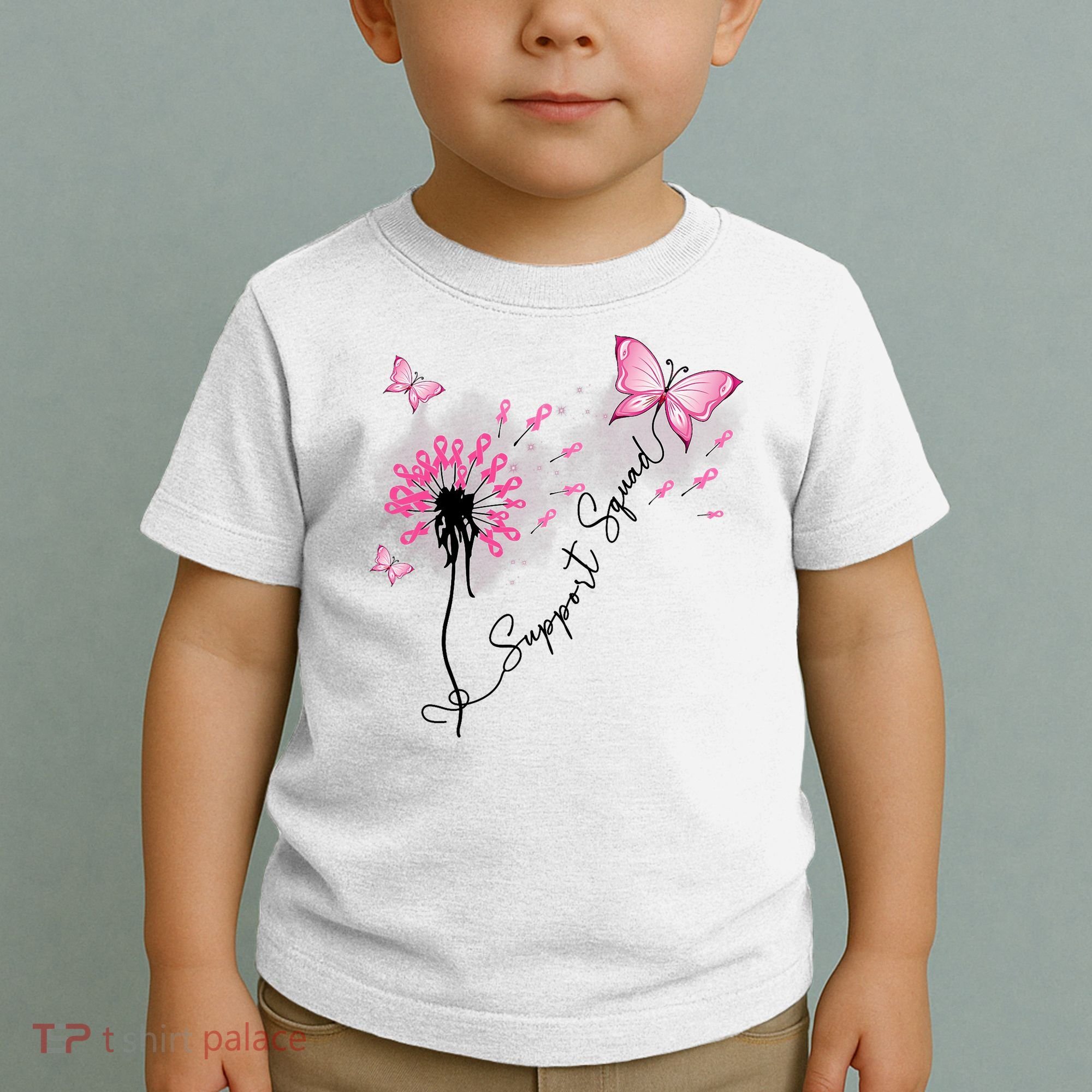 Breast Cancer Support Squad Pink Ribbon Warrior Toddler T-Shirt