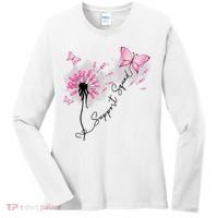 Breast Cancer Support Squad Pink Ribbon Warrior Women's Long Sleeve Shirt thumb 0