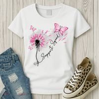 Breast Cancer Support Squad Pink Ribbon Warrior Women's T-Shirt thumb 3