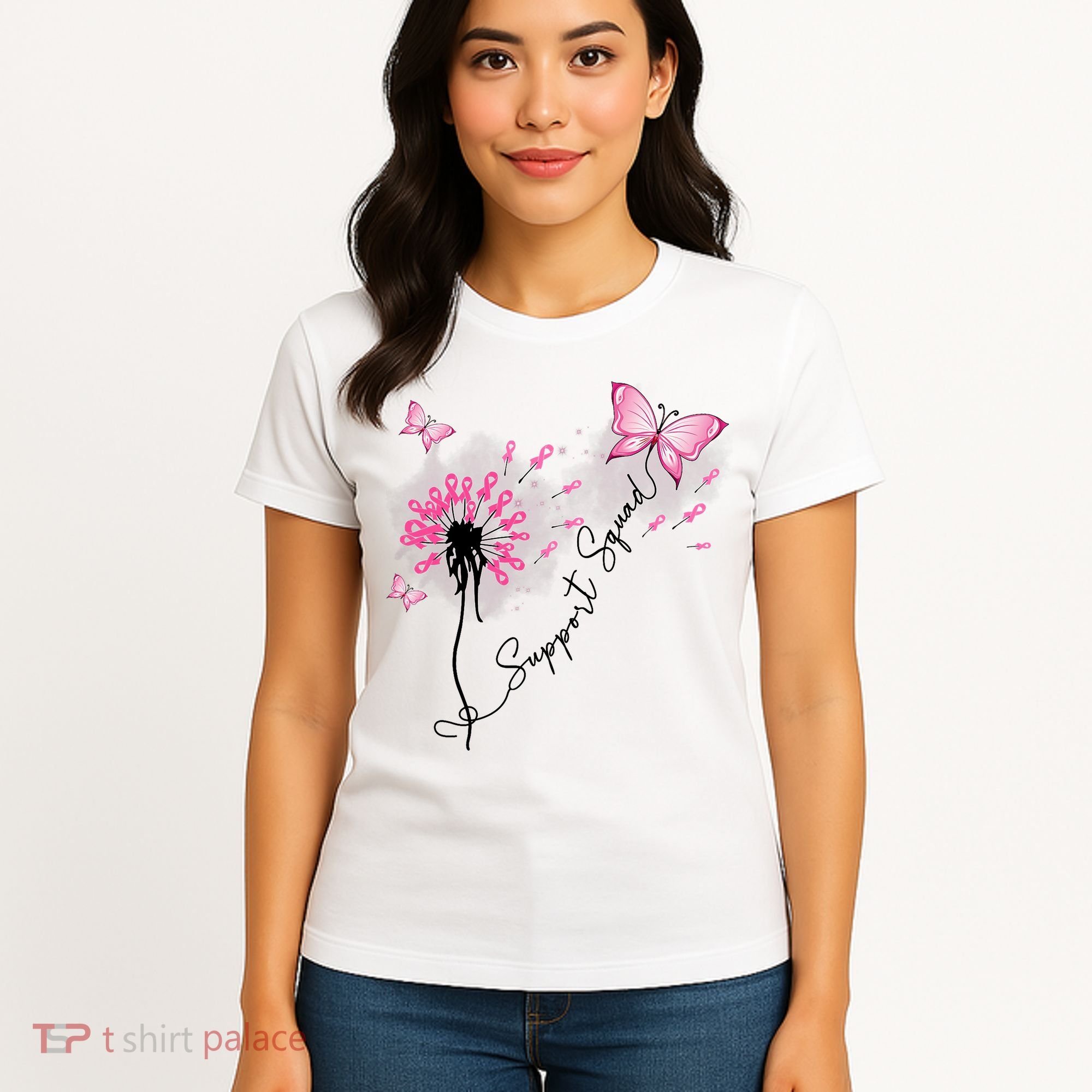Breast Cancer Support Squad Pink Ribbon Warrior Women's T-Shirt