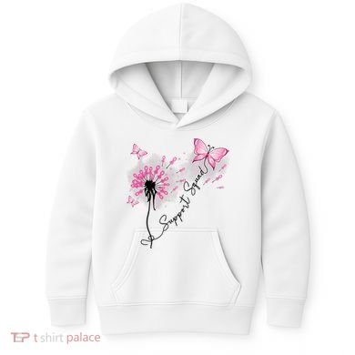 Breast Cancer Support Squad Pink Ribbon Warrior Kids Hoodie