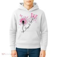 Breast Cancer Support Squad Pink Ribbon Warrior Kids Hoodie thumb 4
