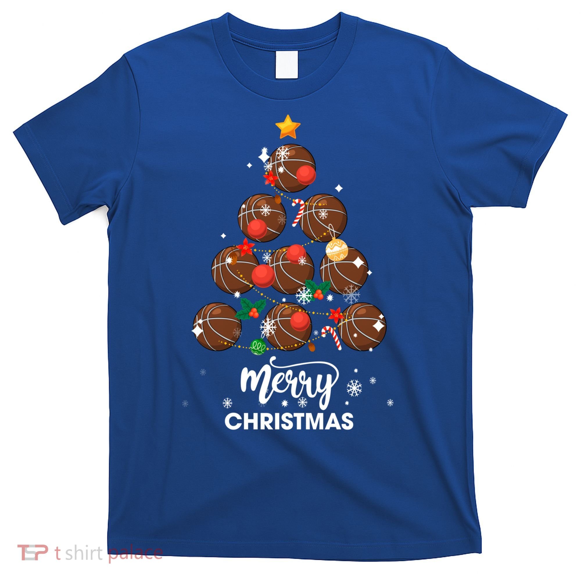 Basketball Christmas Tree Xmas Gift For Basketball Players Gift T-Shirt