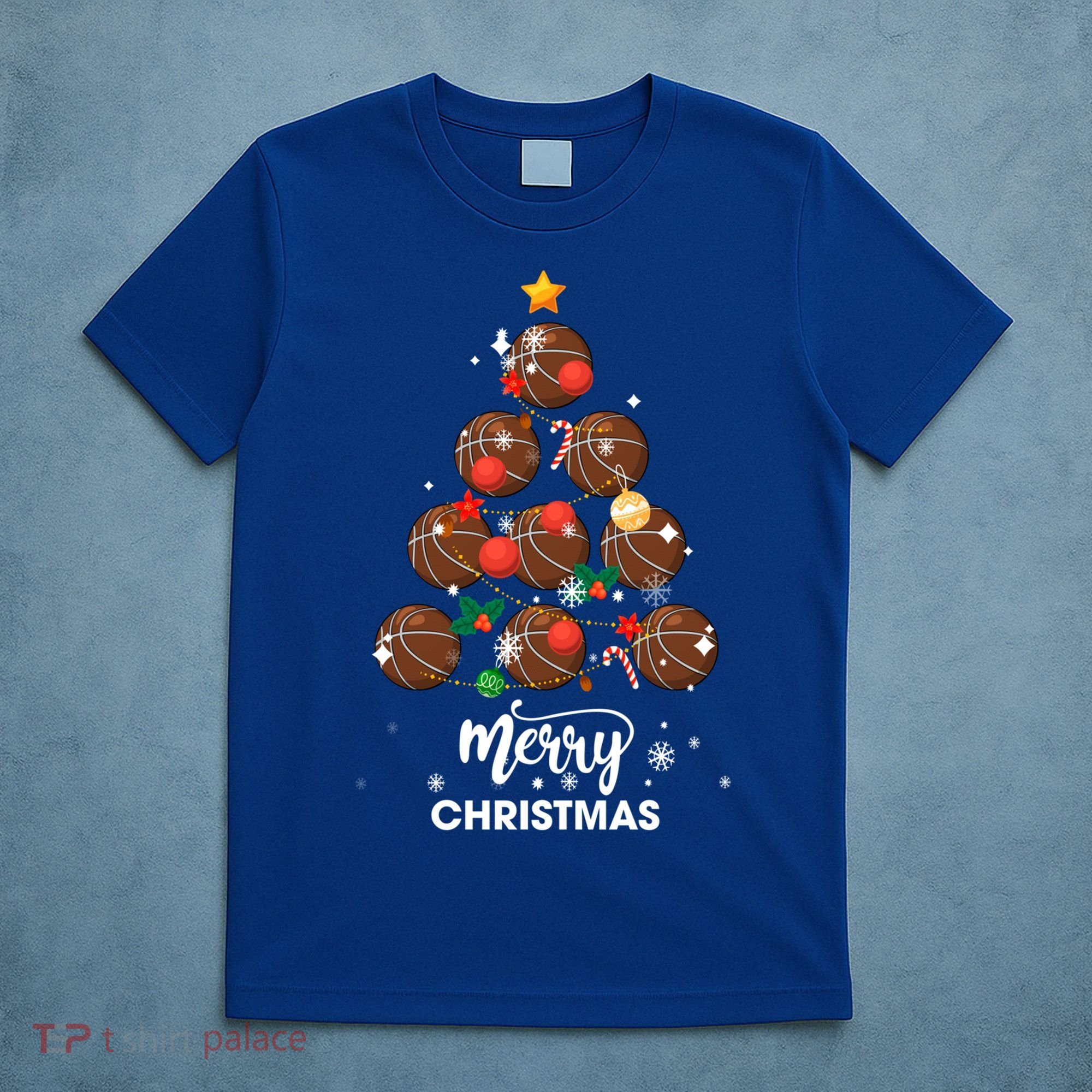 Basketball Christmas Tree Xmas Gift For Basketball Players Gift T-Shirt