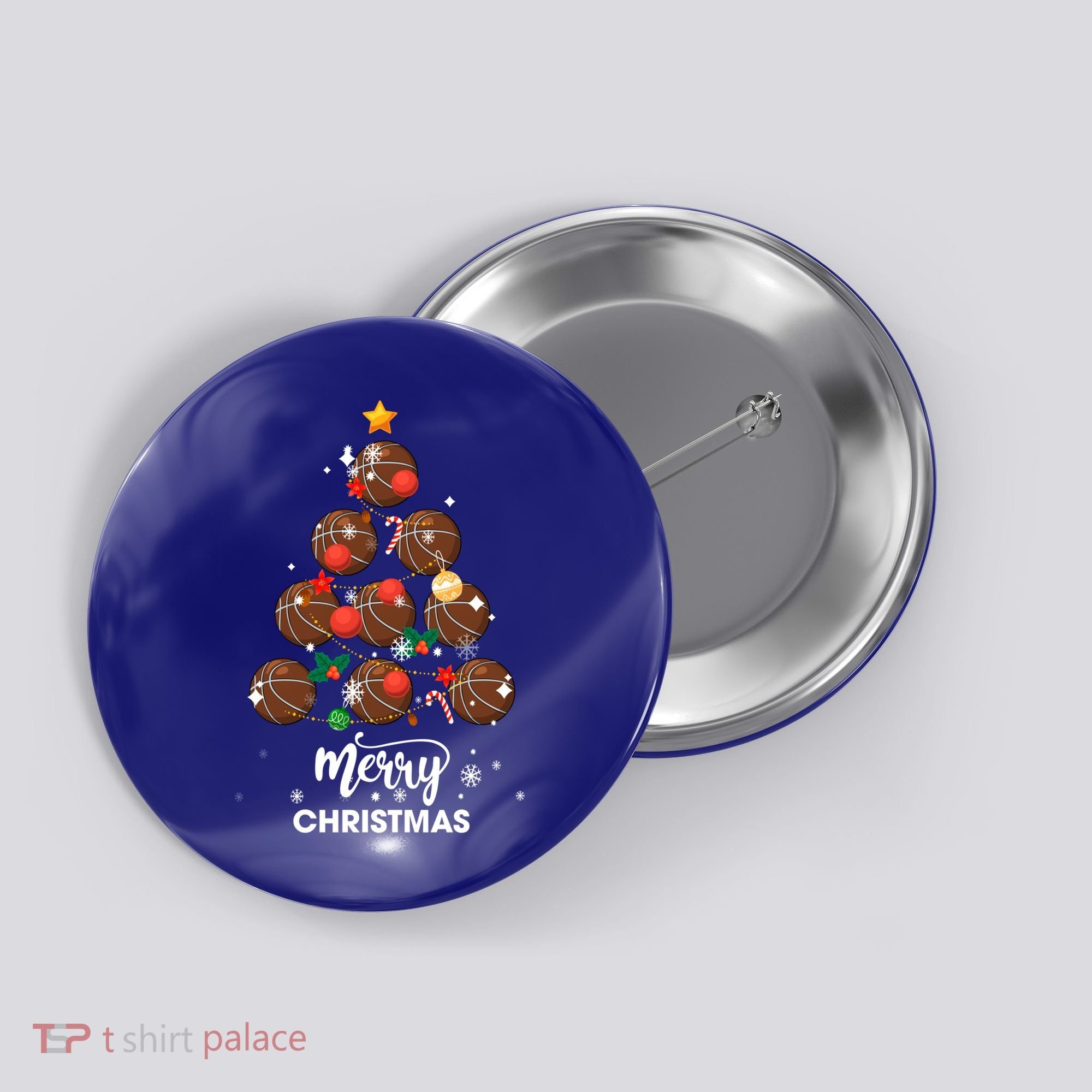 Basketball Christmas Tree Xmas Gift For Basketball Players Gift Button
