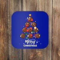 Basketball Christmas Tree Xmas Gift For Basketball Players Gift Coaster thumb 0
