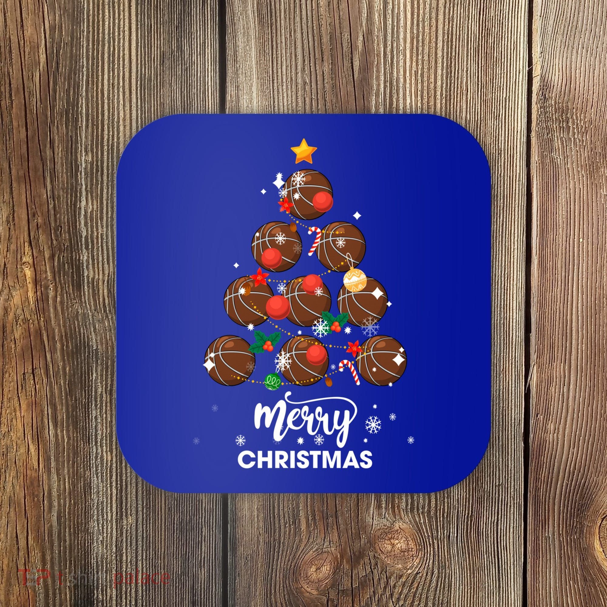 Basketball Christmas Tree Xmas Gift For Basketball Players Gift Coaster