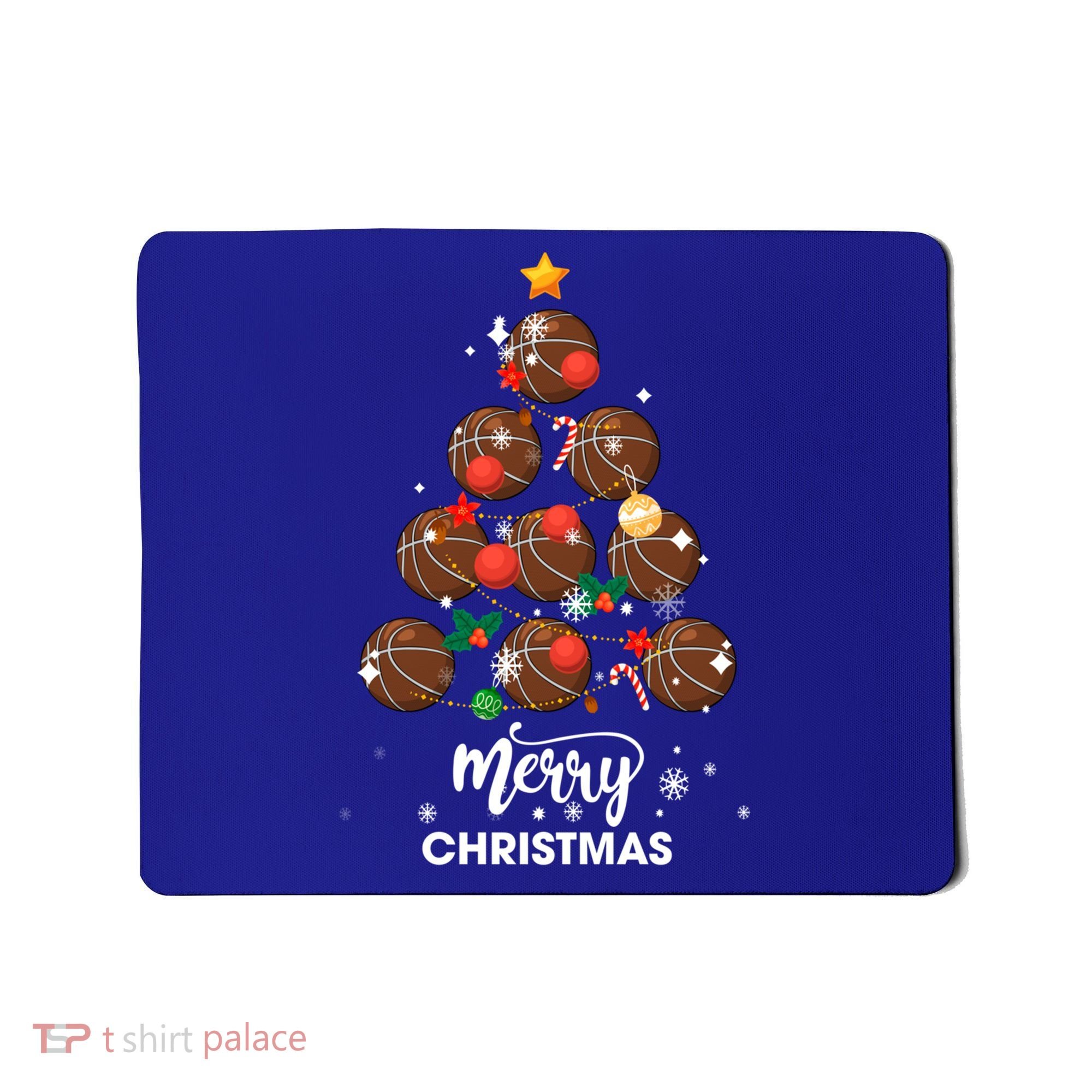 Basketball Christmas Tree Xmas Gift For Basketball Players Gift Mousepad