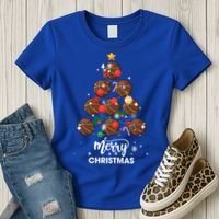 Basketball Christmas Tree Xmas Gift For Basketball Players Gift Women's T-Shirt thumb 3