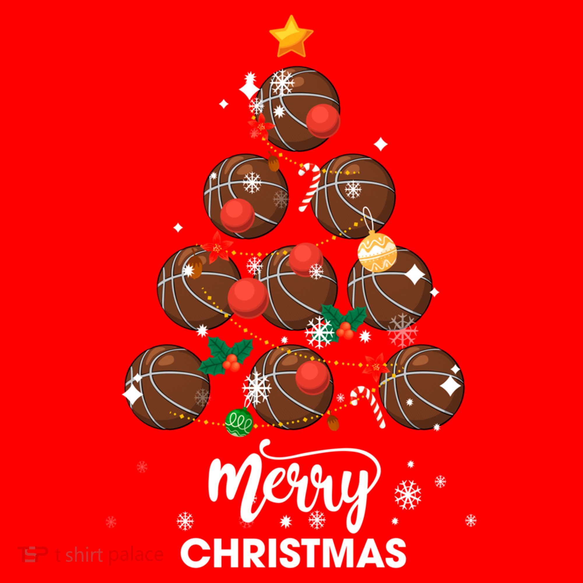 Basketball Christmas Tree Xmas Gift For Basketball Players Gift Santa Hat