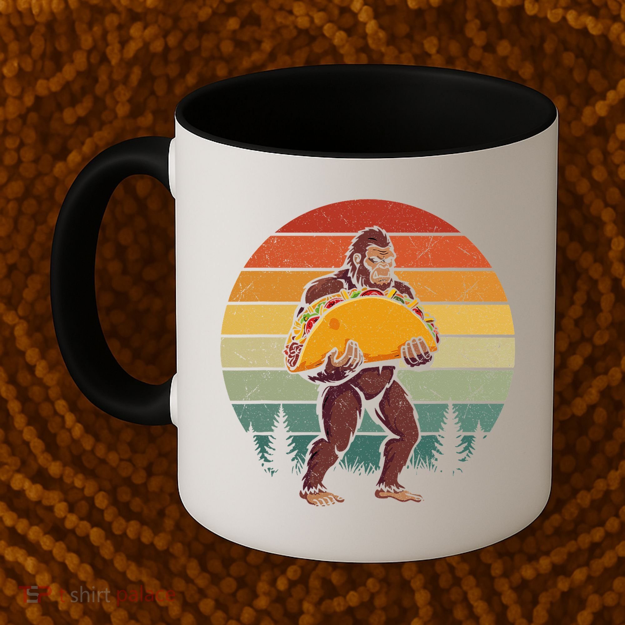 Bigfoot Carrying Taco Funny Cinco De Mayo Sasquatch Coffee Mug