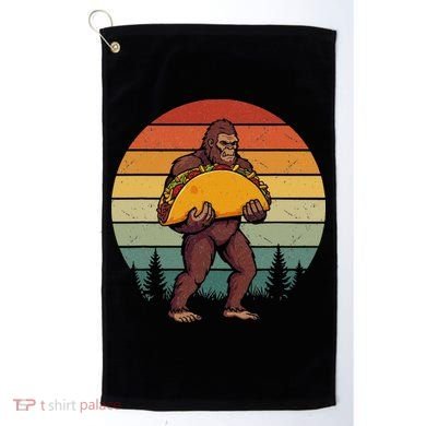 Bigfoot Carrying Taco Funny Cinco De Mayo Sasquatch Golf Towel