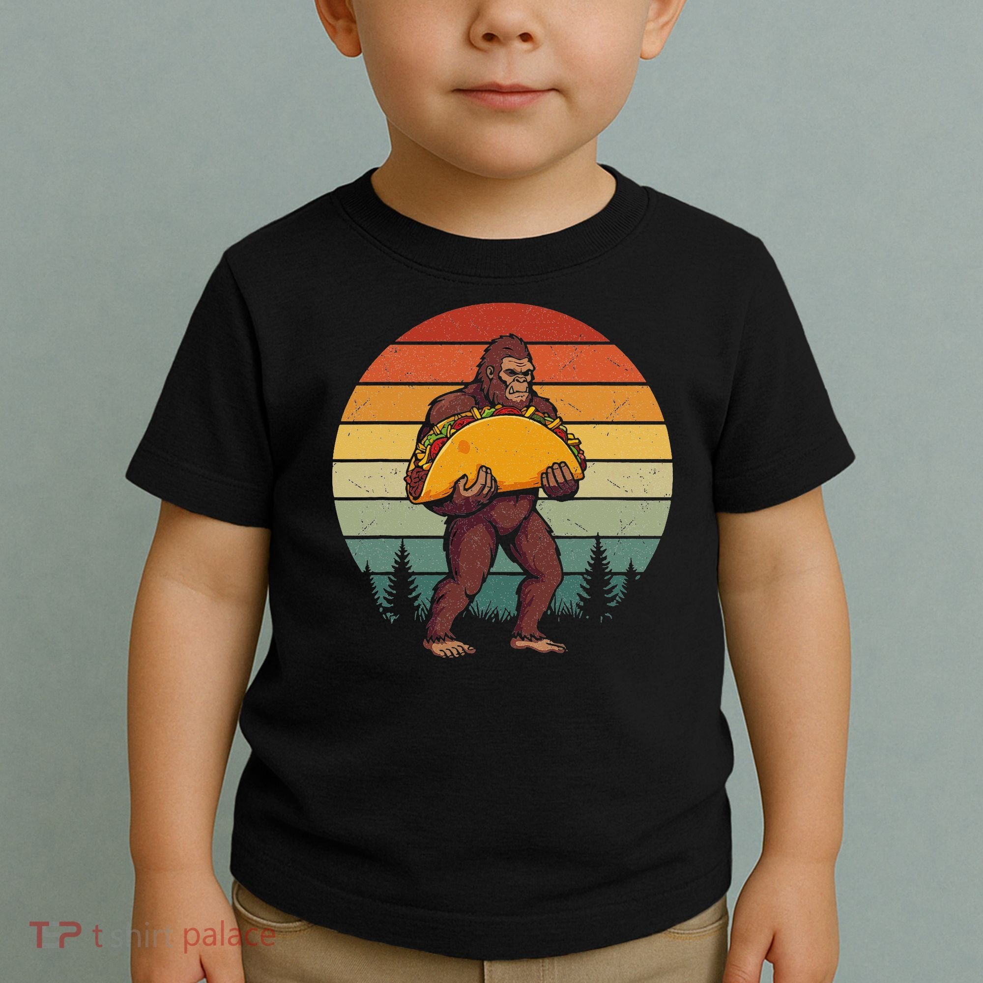 Bigfoot Carrying Taco Funny Cinco De Mayo Sasquatch Toddler T-Shirt