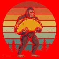 Bigfoot Carrying Taco Funny Cinco De Mayo Sasquatch Santa Hat thumb 1