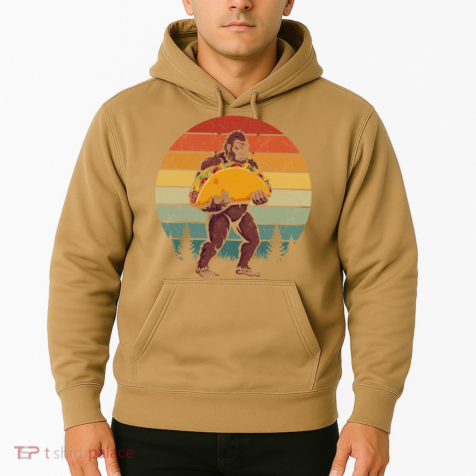 Bigfoot Carrying Taco Funny Cinco De Mayo Sasquatch Hoodie