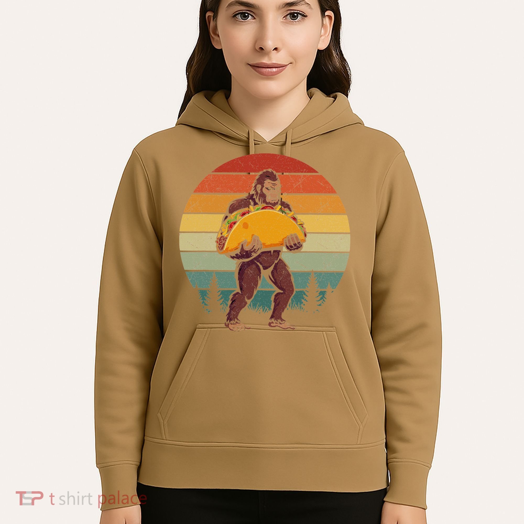 Bigfoot Carrying Taco Funny Cinco De Mayo Sasquatch Hoodie