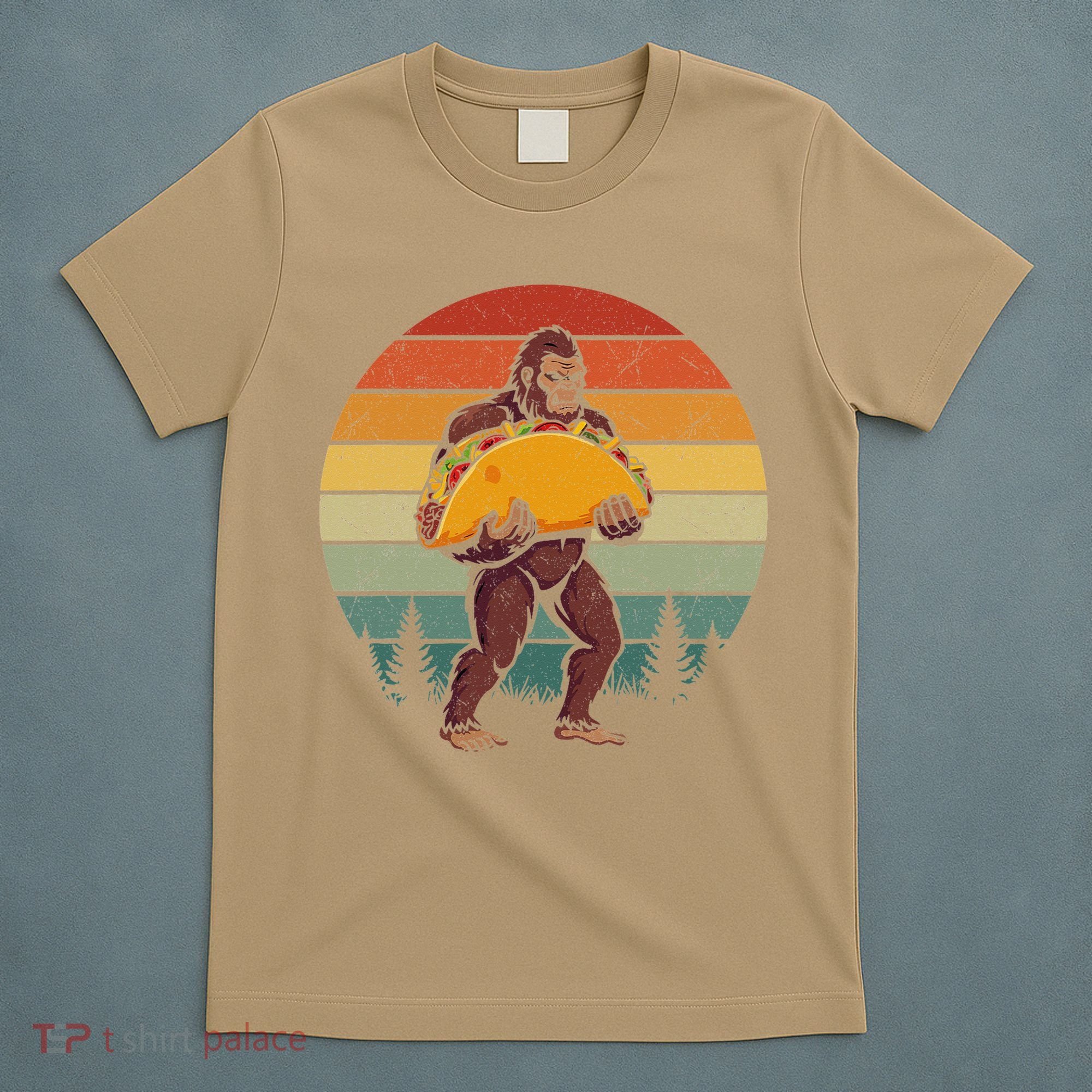 Bigfoot Carrying Taco Funny Cinco De Mayo Sasquatch T-Shirt