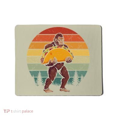 Bigfoot Carrying Taco Funny Cinco De Mayo Sasquatch Mousepad