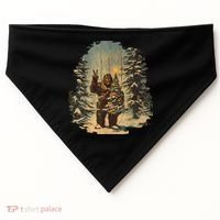 Bigfoot Christmas Tree Lights Tarot Xmas Sasquatch USA-Made Doggie Bandana thumb 0