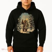 Bigfoot Christmas Tree Lights Tarot Xmas Sasquatch Hoodie thumb 2