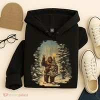 Bigfoot Christmas Tree Lights Tarot Xmas Sasquatch Hoodie thumb 4