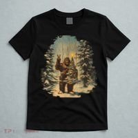 Bigfoot Christmas Tree Lights Tarot Xmas Sasquatch T-Shirt thumb 5