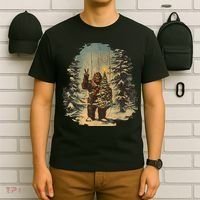 Bigfoot Christmas Tree Lights Tarot Xmas Sasquatch T-Shirt thumb 6