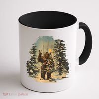Bigfoot Christmas Tree Lights Tarot Xmas Sasquatch Coffee Mug thumb 1