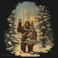Bigfoot Christmas Tree Lights Tarot Xmas Sasquatch Mousepad thumb 1