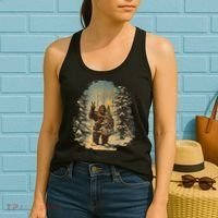 Bigfoot Christmas Tree Lights Tarot Xmas Sasquatch Women's Tank Top thumb 2
