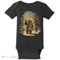Bigfoot Christmas Tree Lights Tarot Xmas Sasquatch Baby Bodysuit thumb 0