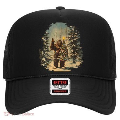 Bigfoot Christmas Tree Lights Tarot Xmas Sasquatch Hat