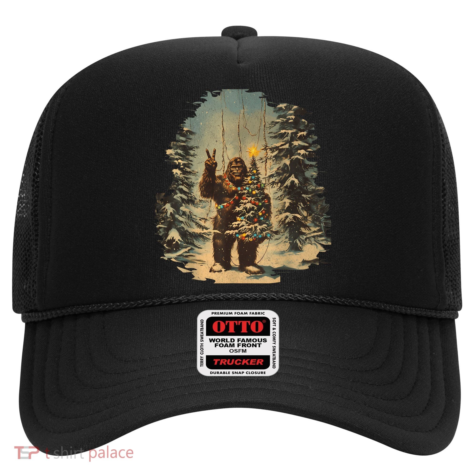Bigfoot Christmas Tree Lights Tarot Xmas Sasquatch Hat