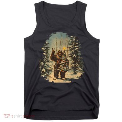 Bigfoot Christmas Tree Lights Tarot Xmas Sasquatch Tank Top