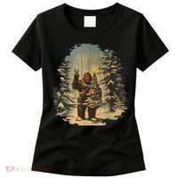 Bigfoot Christmas Tree Lights Tarot Xmas Sasquatch Women's T-Shirt thumb 0