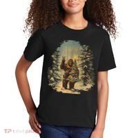 Bigfoot Christmas Tree Lights Tarot Xmas Sasquatch Kids T-Shirt thumb 2