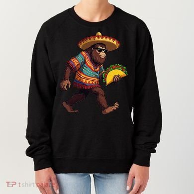 Bigfoot Carrying Taco Funny Cinco De Mayo Sasquatch Women's Sweatshirt