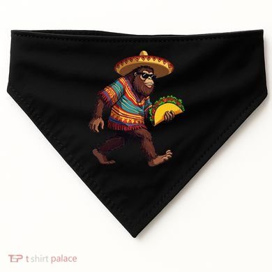 Bigfoot Carrying Taco Funny Cinco De Mayo Sasquatch USA-Made Doggie Bandana