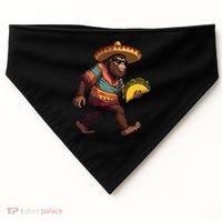 Bigfoot Carrying Taco Funny Cinco De Mayo Sasquatch USA-Made Doggie Bandana thumb 0