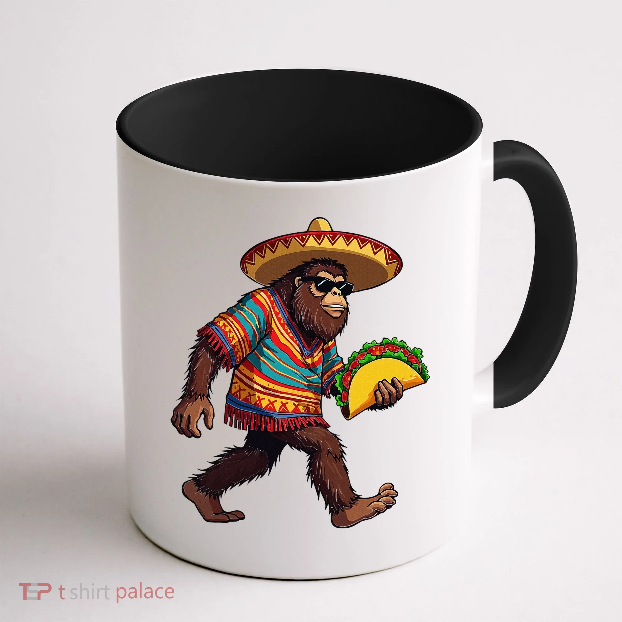 Bigfoot Carrying Taco Funny Cinco De Mayo Sasquatch Coffee Mug