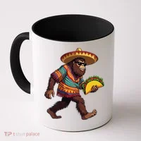 Bigfoot Carrying Taco Funny Cinco De Mayo Sasquatch Coffee Mug thumb 0