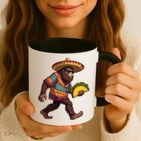Bigfoot Carrying Taco Funny Cinco De Mayo Sasquatch Coffee Mug thumb 3