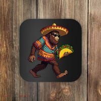 Bigfoot Carrying Taco Funny Cinco De Mayo Sasquatch Coaster thumb 0